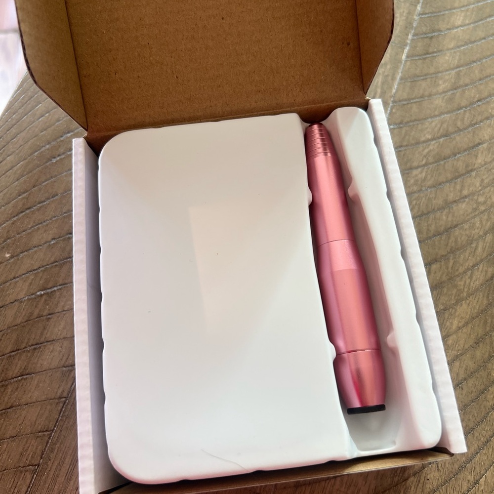 Portable Pink Electric Nail Drill Pen - Compact Travel Kit